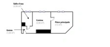 QUARTIER BELLEVILLE - METRO JOURDAIN - STUDIO 18,64m2 AU SOL