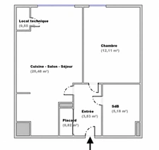  ESSEY LES NANCY (54) - APPARTEMENT 2 PIECES - DERNIER ÉTAGE AVEC ASCENSEUR - CAVE - PARKING - CALME ABSOLU