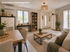 Cazedarnes – Maison plain-pied T3, 68 m² habitables + garage, jardin arboré