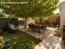 Cazedarnes – Maison plain-pied T3, 68 m² habitables + garage, jardin arboré
