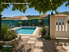 Cazedarnes – Maison plain-pied T3, 68 m² habitables + garage, jardin arboré