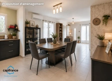 Cazedarnes – Maison plain-pied T3, 68 m² habitables + garage, jardin arboré