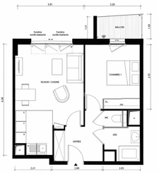 VERSAILLES (78) - QUARTIER RECHERCHÉ - RESIDENCE RECENTE 2019 - APPARTEMENT 2 PIÈCES - BALCON - 1ER ETAGE - ASCENSEUR - PARKING EN SOUS-SOL - SALLE DE SPORT - ESPACE COWORKING - CALME ABSOLU 