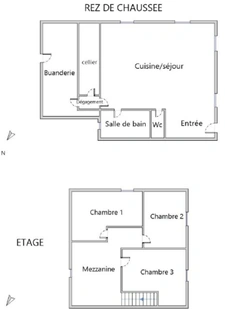 70400 HERICOURT - MAISON INDIVIDUELLE 4 PIECES - 3 CHAMBRES - DEPENDANCES