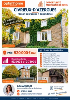 Maison à vendre 8 pièces CIVRIEUX D'AZERGUES (69)