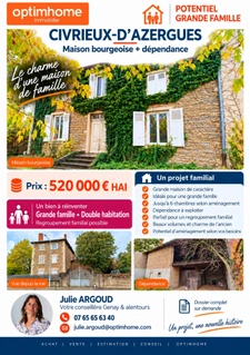 Maison à vendre 8 pièces CIVRIEUX D'AZERGUES (69)
