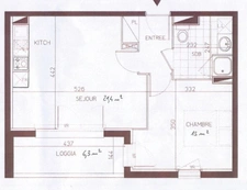 Appartement à vendre à COLOMIERS (31) -  T2 de 43 m² avec loggia, parking et ascenseur