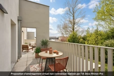 Duplex moderne en dernier étage – 3 chbres + suite parentale – 2 terrasses – Craponne centre