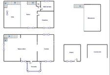 Ensemble immobilier composé d'une maison d'habitation, d'un appartement, d'un corps de ferme sur un terrain constructible.