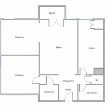 2-bedroom apartment, 69 m², top floor, La Genette, energy performance certificate (DPE) B pending (works approved and financed)