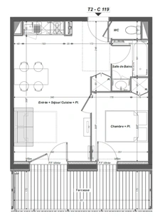 APPARTEMENT T2 AVEC TERRASSE PLEIN SUD - EXCELLENTE RENTABILITÉ - À LACANAU (33)