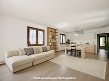Roquefort, maison de plain-pied T4 de  105m² sur jardin plat et clos de 692m². Garage et abri de jardin