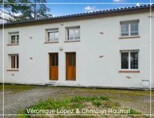 Bon-Encontre, maison mitoyenne de 106 m² habitables avec 3 chambres, cour, garage, parking
