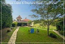 La Vire sur Lot, a stone property complex consisting of two houses with a life annuity occupied by two people. 