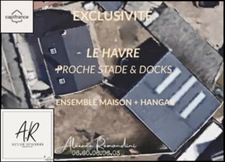 EXCLUSIVITÉ LE HAVRE — IDÉAL ACTIVITÉ ARTISANALE OU COMMERCIALE  ENSEMBLE MAISON + HANGAR sur terrain de 745 m²