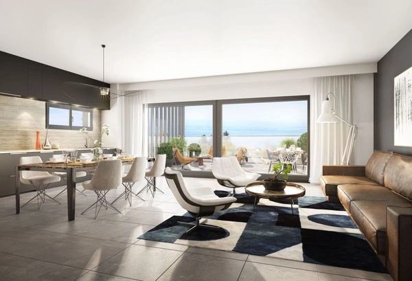 Appartement à vendre 4 pièces Attique Traversant avec Vue Imprenable sur le Lac Léman EVIAN LES BAINS (74)