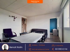 LE MANS – PONTLIEUE | T4 MEUBLÉ DE 60 M² – 3 CHAMBRES – CAVE – RENTABILITÉ ENVIRON 7 %