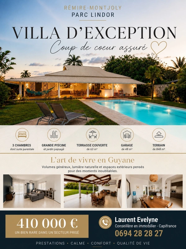 ✨ Villa d’exception au Parc Lindor – Rémire-Montjoly ✨