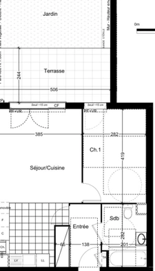 SAINT-THIBAULT-DES-VIGNES (77) - 2-ROOM GROUND FLOOR APARTMENT - SALE OF BARE OWNERSHIP - SALE PRICE €155,290 AGENCY FEES INCLUDED
