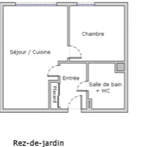 SAINT-THIBAULT-DES-VIGNES (77) - 2-ROOM GROUND FLOOR APARTMENT - SALE OF BARE OWNERSHIP - SALE PRICE €155,290 AGENCY FEES INCLUDED