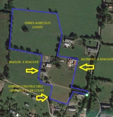 For Sale: Stone House and Outbuildings to Renovate on 3.2 Hectares + Additional Outbuildings in Valdallière – 14350