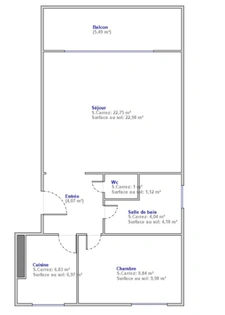 Quartier Adamville-A vendre appartement 2p-48,53m2-Traversant-Lumineux-Au calme- Balcon-Cave - 11 mn à pied RER A 