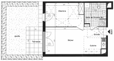 Pontault-Combault-Appartement 2 pièces-Très bon état- Résidence de 2017-Jardin-terrasse-Parking-lumineux-Bien agencé