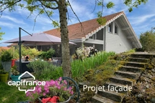 01300 CUZIEU MAISON BOIS MASSIF TYPE CHALET, 146 m² ,PLAIN-PIED TERRASSE, GARAGE,PISCINE, TERRAIN 1100 M2