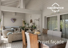 01300 CUZIEU MAISON BOIS MASSIF TYPE CHALET, 146 m² ,PLAIN-PIED TERRASSE, GARAGE,PISCINE, TERRAIN 1100 M2