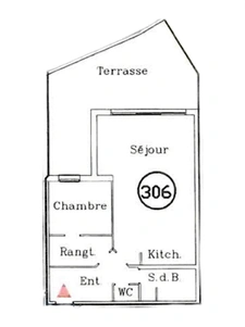 Appartement F3 avec grande terrasse à Sarreguemines 