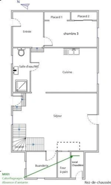 🏡 Longère de caractère du XVe siècle à vendre 5 pièces NUILLE LE JALAIS (72)  – 105 m²- 3ch – Terrain de 1 823 m²