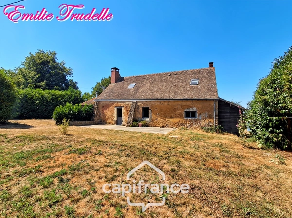 🏡 Longère de caractère du XVe siècle à vendre 5 pièces NUILLE LE JALAIS (72)  – 105 m²- 3ch – Terrain de 1 823 m² avec GRANGE