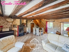 🏡 Longère de caractère du XVe siècle à vendre 5 pièces NUILLE LE JALAIS (72)  – 105 m²- 3ch – Terrain de 1 823 m²