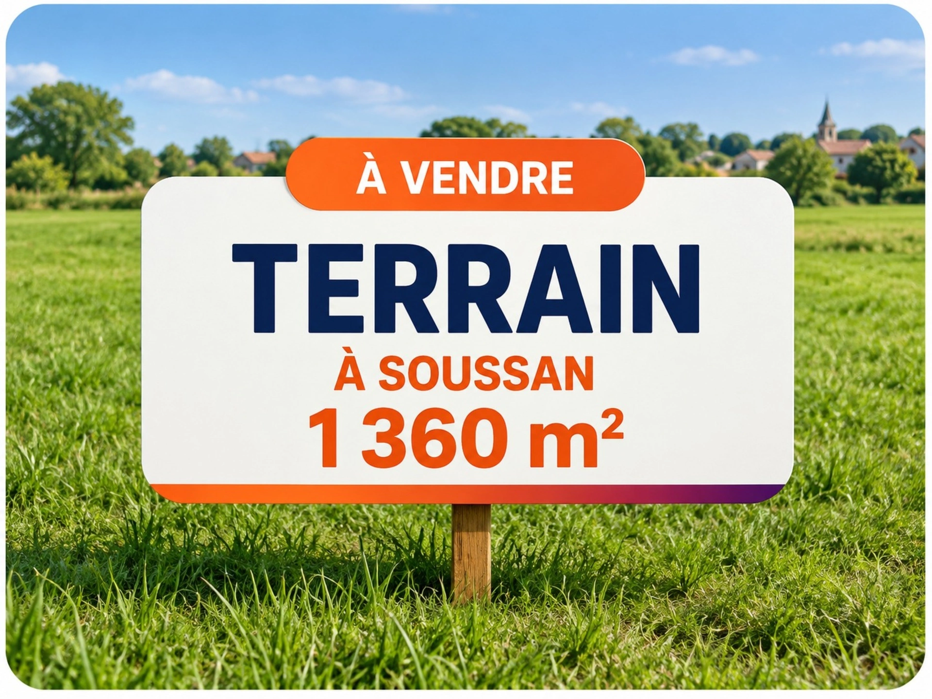 TERRAIN 1 360 M² – DOUBLE ACCÈS – SPÉCIAL INVESTISSEUR · à Soussans · 98 000 €