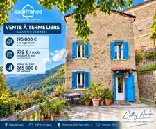GUAGNO (Corse) : A vendre, maison en pierres avec dépendance, jardin, vue dégagée