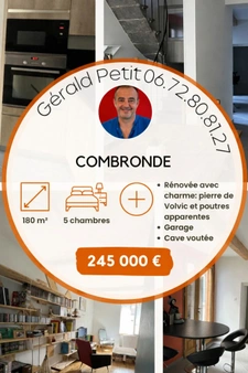 Maison de charme 180 m² à Combronde – Rénovée, spacieuse et prête à vivre !