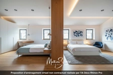 Sur les hauteurs de Thurins - Plateau de 100m² en duplex à aménager avec terrasse, 2 stationnements et 1 cave 