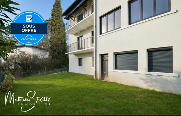 CHARBONNIERES LES BAINS (69) Appartement T2 de 45m² avec jardin de 84m² - Façade refaite 2025 et huisseries changées 2025