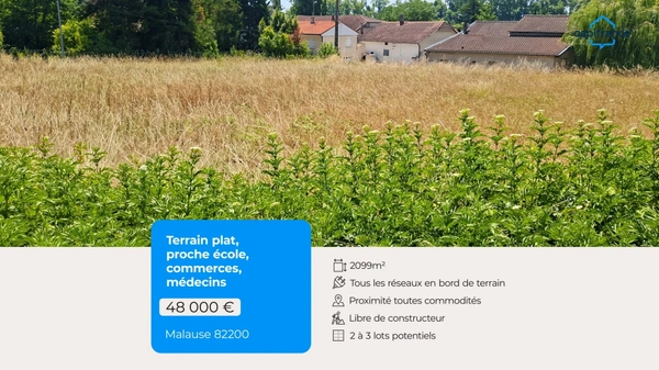 Terrain à vendre de 2 099,00 m² MALAUSE (82)
