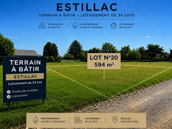 Terrain à vendre  ESTILLAC (47)