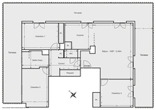 Appartement à vendre 4 pièces  (78) - Terrasse 80 m² - place de parking -