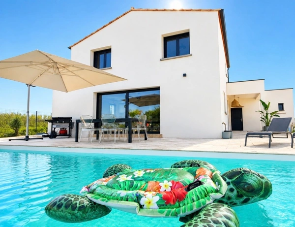 🏡 MARSEILLAN – VILLA CONTEMPORAINE NEUVE de 2026 - 4 CHAMBRES, PISCINE & TERRAIN DE PETANQUE - PARCELLE 996 M² 