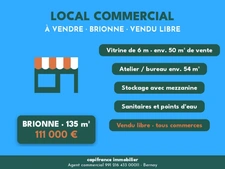 LOCAL COMMERCIAL 135 m² – VENDU LIBRE – BRIONNE – EMPLACEMENT N°1