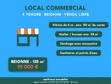 LOCAL COMMERCIAL 135 m² – VENDU LIBRE – BRIONNE – EMPLACEMENT N°1