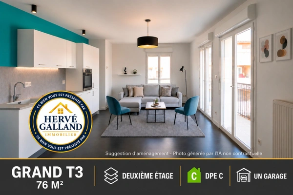 Appartement à vendre 3 pièces avec garage JASSANS RIOTTIER (01)