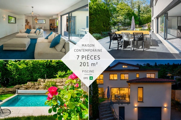 Maison contemporaine 7 pièces – Piscine – Hauteurs de Miribel – À 20 minutes de Lyon