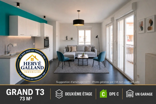 Appartement à vendre 3 pièces avec garage JASSANS RIOTTIER (01)