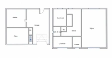 Maison à vendre 4 pièces 2 chambres  - Plain pied -Sous-sol total à Morsang sur Orge
