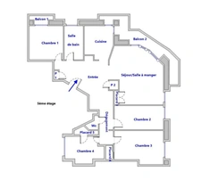 VALSERHÔNE – Appartement 5 pièces de 107,35 m² Carrez (119,20 m² au sol) – Centre-ville