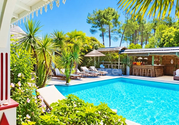 LACANAU - PROCHE LAC ET CENTRE VILLE - MAISON 250M2 SUR 2000M2 – PISCINE SPA SAUNA
